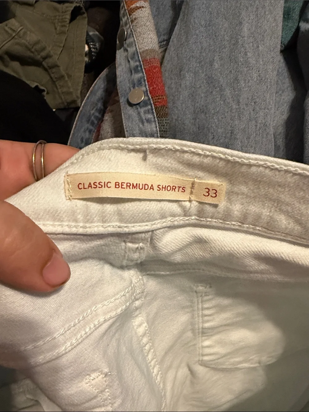 LEVIS Denim Long Line Classic Bermuda Shorts 33